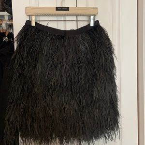 Pink Tartan Black ostrich feather skirt-size 8.